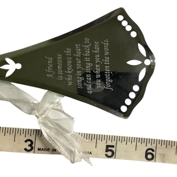 Vtg Angelic Reflections Pewter Angel Glass Ornament 6" Friendship Gift Target - Picture 5 of 5